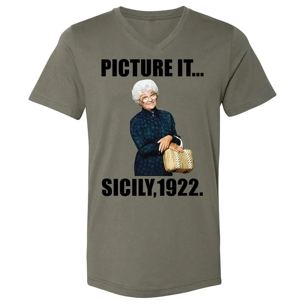 Unisex V-Neck T-Shirt - HHEW922S - Military Green - 15