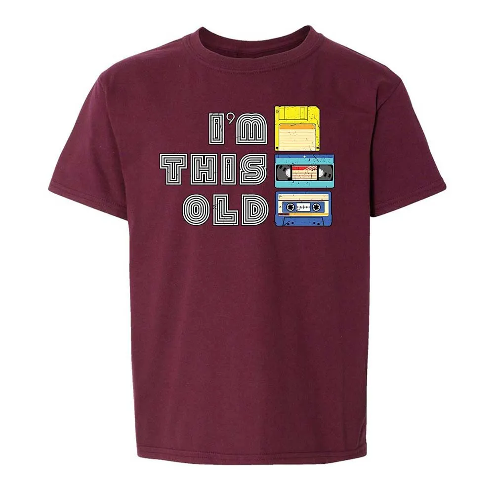 Kids T-Shirt - Black - Maroon - 14