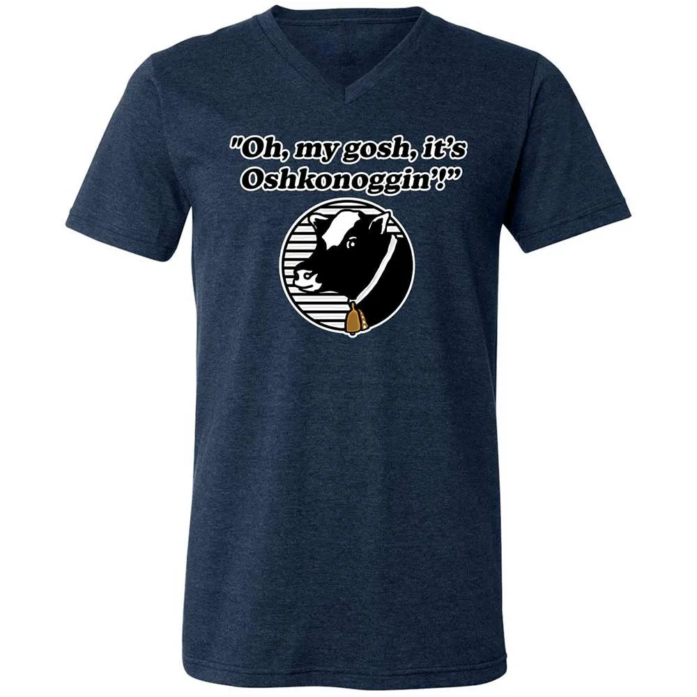 Unisex V-Neck T-Shirt - 1P4VD1AQ - Heather Navy - 3