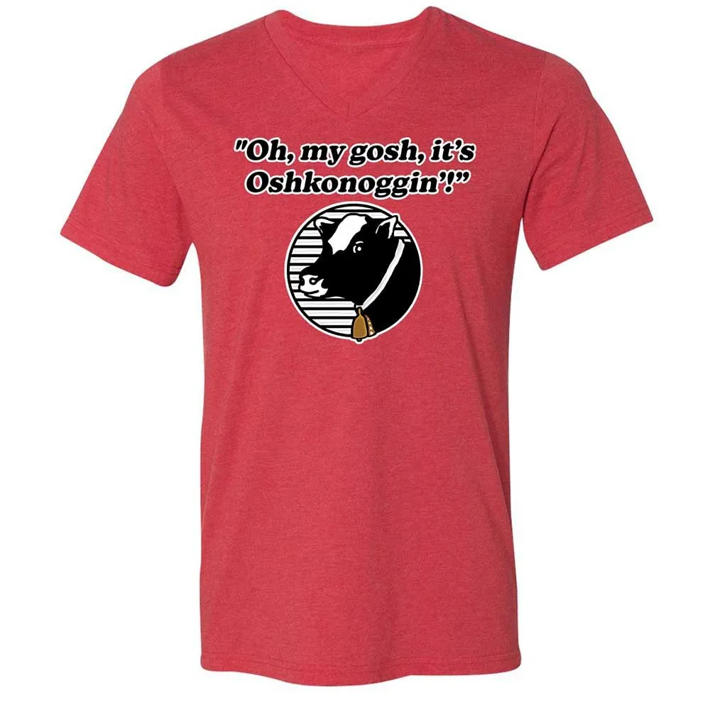 Unisex V-Neck T-Shirt - 1P4VD1AQ - Heather Red - 7