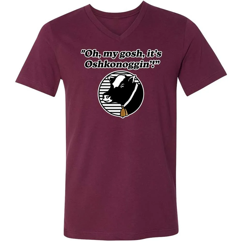 Unisex V-Neck T-Shirt - 1P4VD1AQ - Maroon - 8