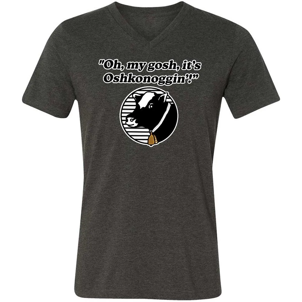 Unisex V-Neck T-Shirt - 1P4VD1AQ - Dark Grey Heather - 9