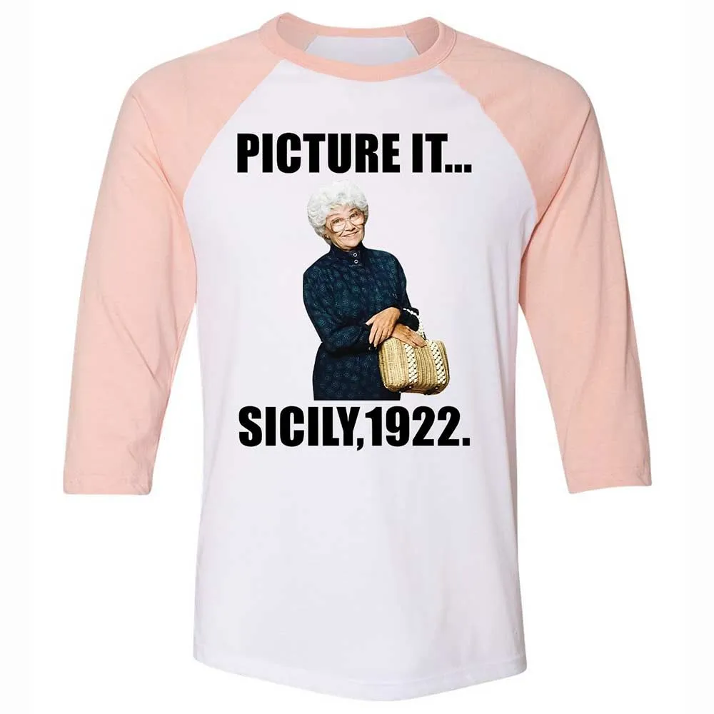 Unisex 3/4 Baseball Tee - W2ZMBZZ8 - White/Heather Peach - 5