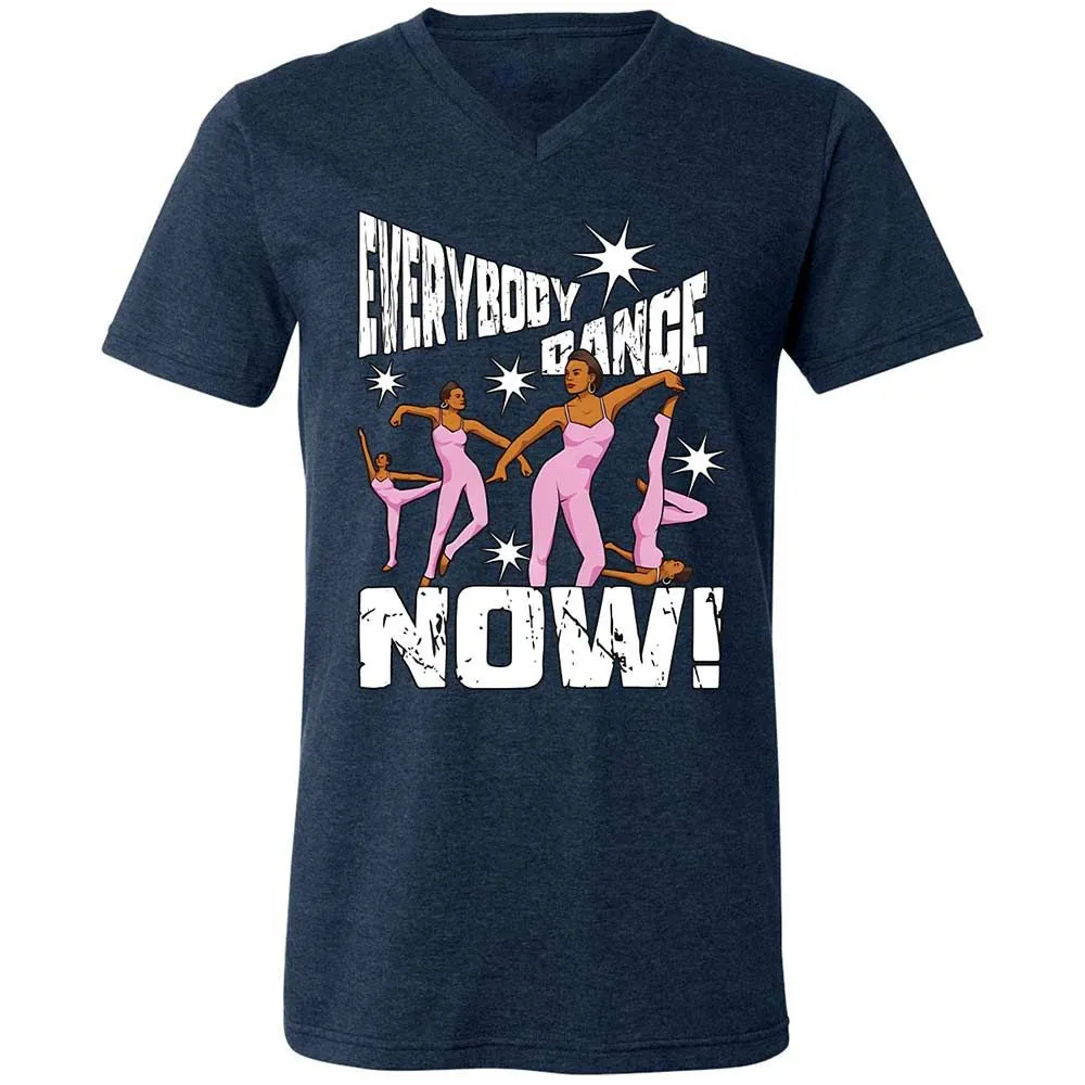 Unisex V-Neck T-Shirt - 9KWT5MVW - Heather Navy - 3