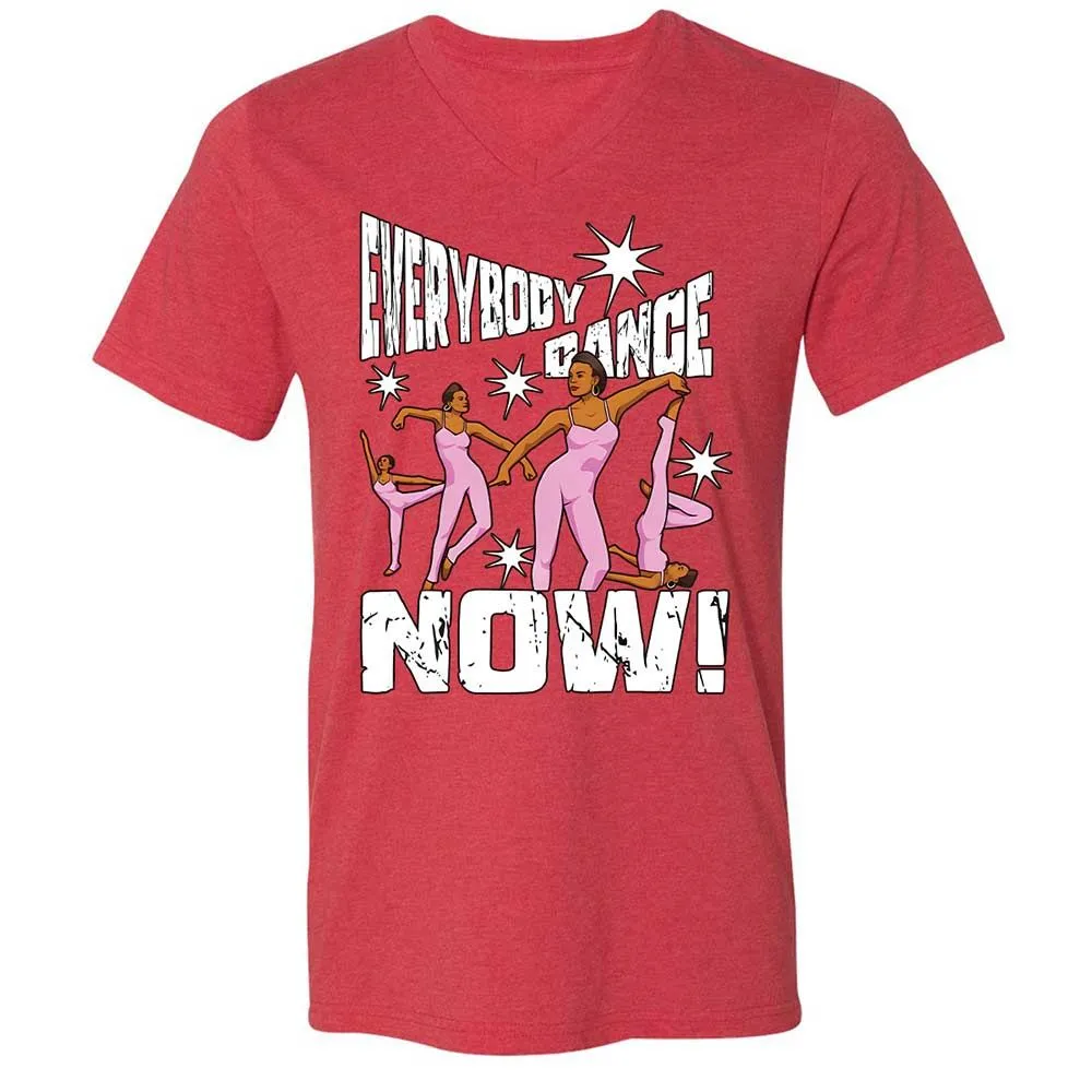 Unisex V-Neck T-Shirt - 9KWT5MVW - Heather Red - 7