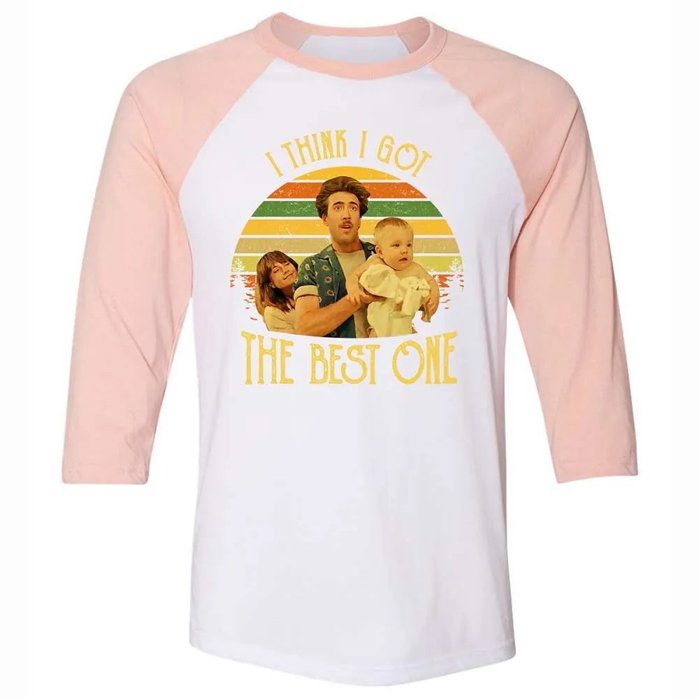 Unisex 3/4 Baseball Tee - UMGGY2UX - White/Heather Peach - 5