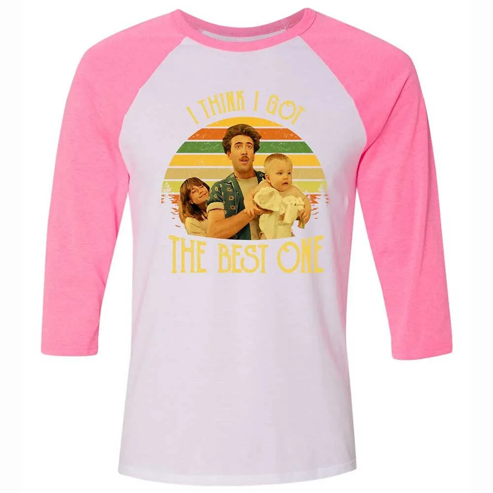 Unisex 3/4 Baseball Tee - UMGGY2UX - White/Neon Pink - 12
