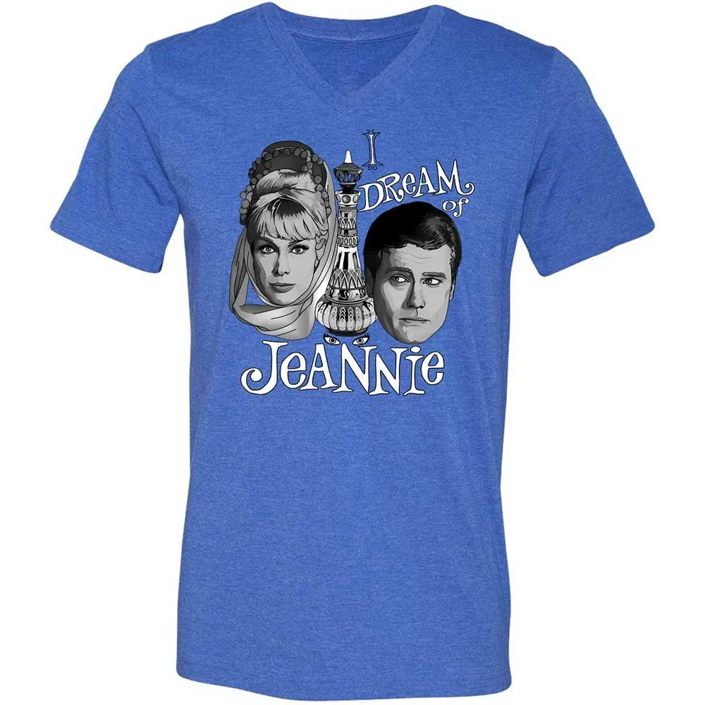 Unisex V-Neck T-Shirt - MGXZH87T - Heather True Royal - 4