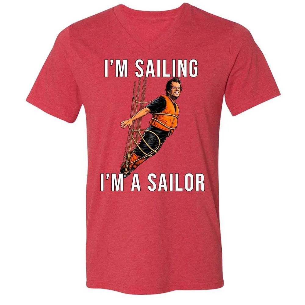 Unisex V-Neck T-Shirt - 3K1K1XGT - Heather Red - 7