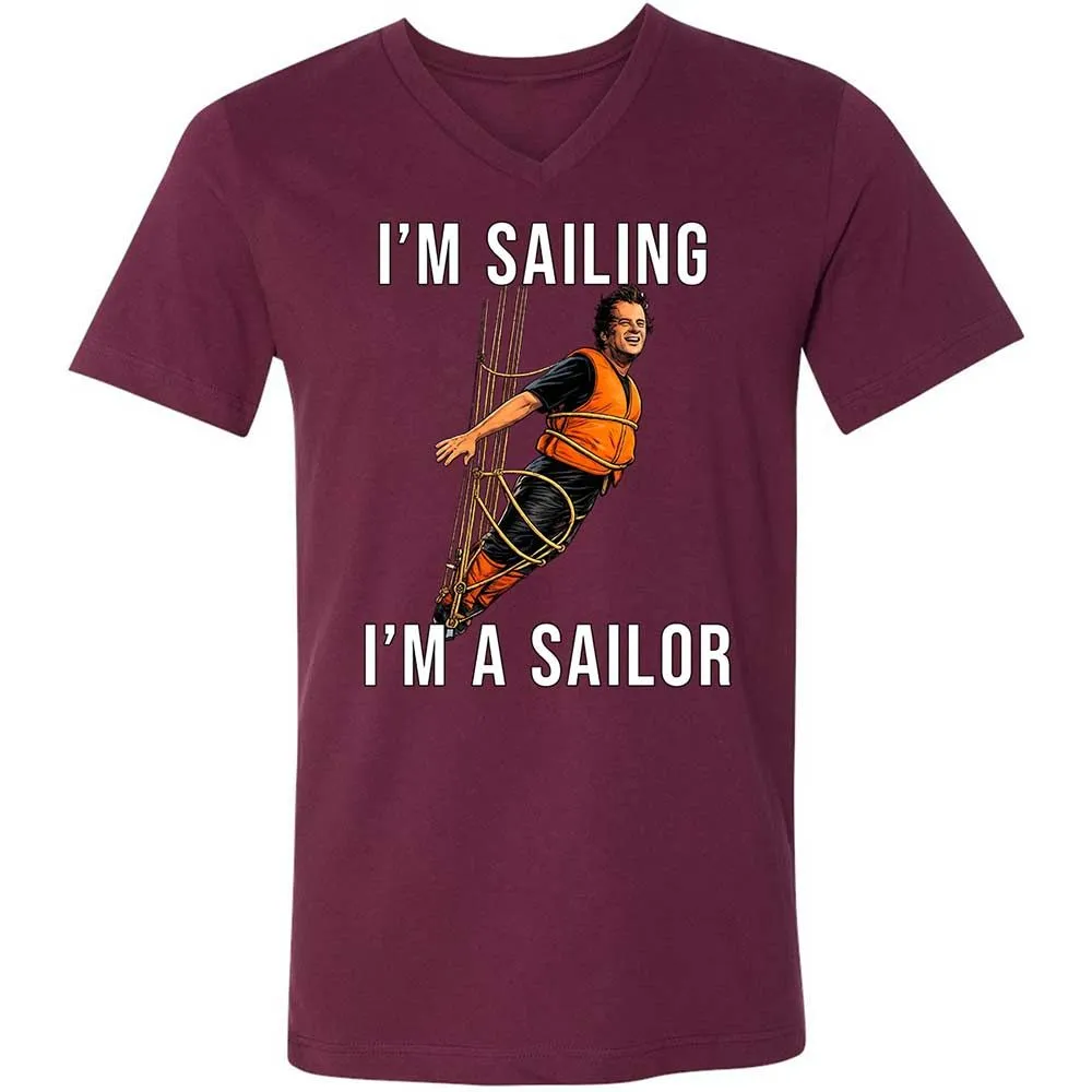 Unisex V-Neck T-Shirt - 3K1K1XGT - Maroon - 8