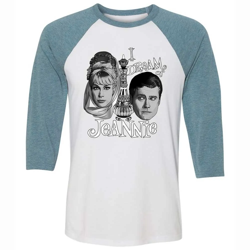 Unisex 3/4 Baseball Tee - 8VZ5A4AW - White/Denim - 3
