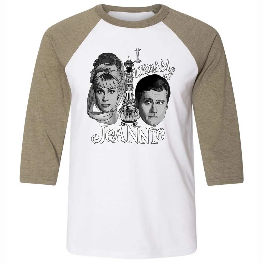Unisex 3/4 Baseball Tee - 8VZ5A4AW - White/Heather Olive - 4