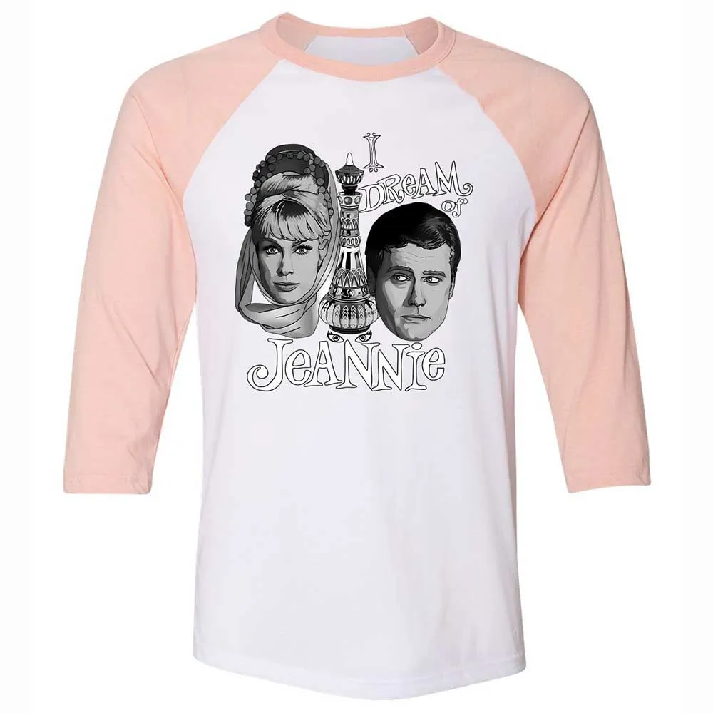 Unisex 3/4 Baseball Tee - 8VZ5A4AW - White/Heather Peach - 5