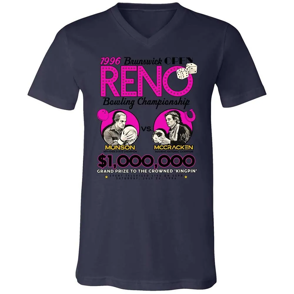Unisex V-Neck T-Shirt - WRGSNQHQ - Navy - 12
