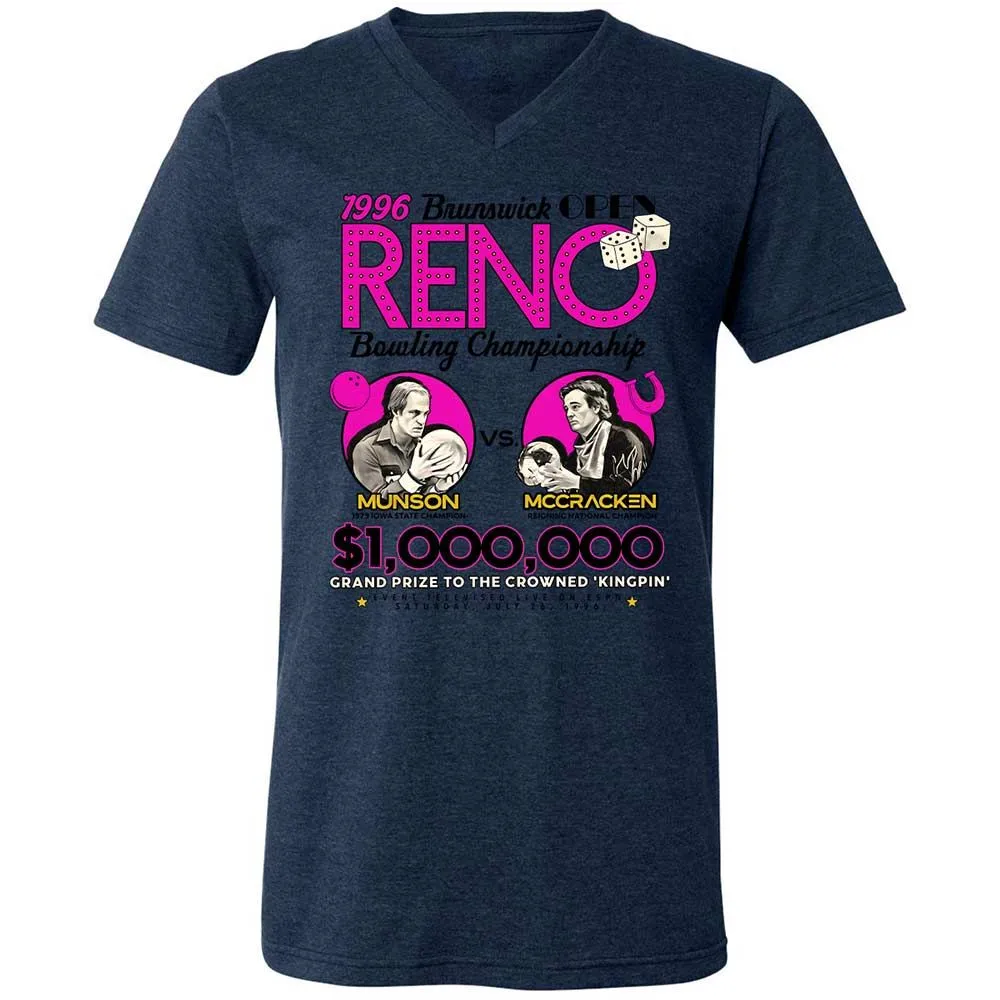 Unisex V-Neck T-Shirt - WRGSNQHQ - Heather Navy - 13