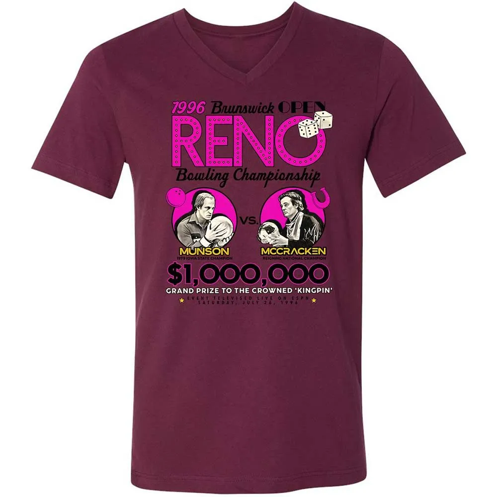 Unisex V-Neck T-Shirt - WRGSNQHQ - Maroon - 14