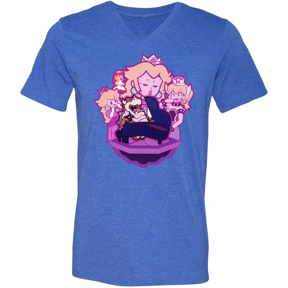Unisex V-Neck T-Shirt - 1PBRJDFS - Heather True Royal - 5
