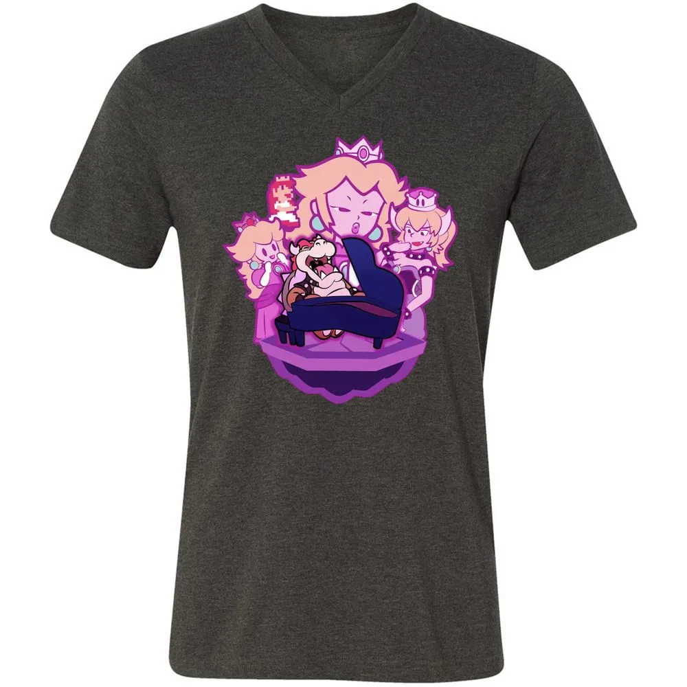 Unisex V-Neck T-Shirt - 1PBRJDFS - Dark Grey Heather - 9