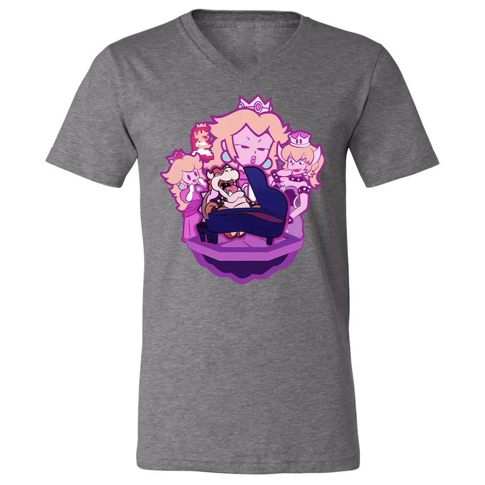 Unisex V-Neck T-Shirt - 1PBRJDFS - Deep Heather - 14