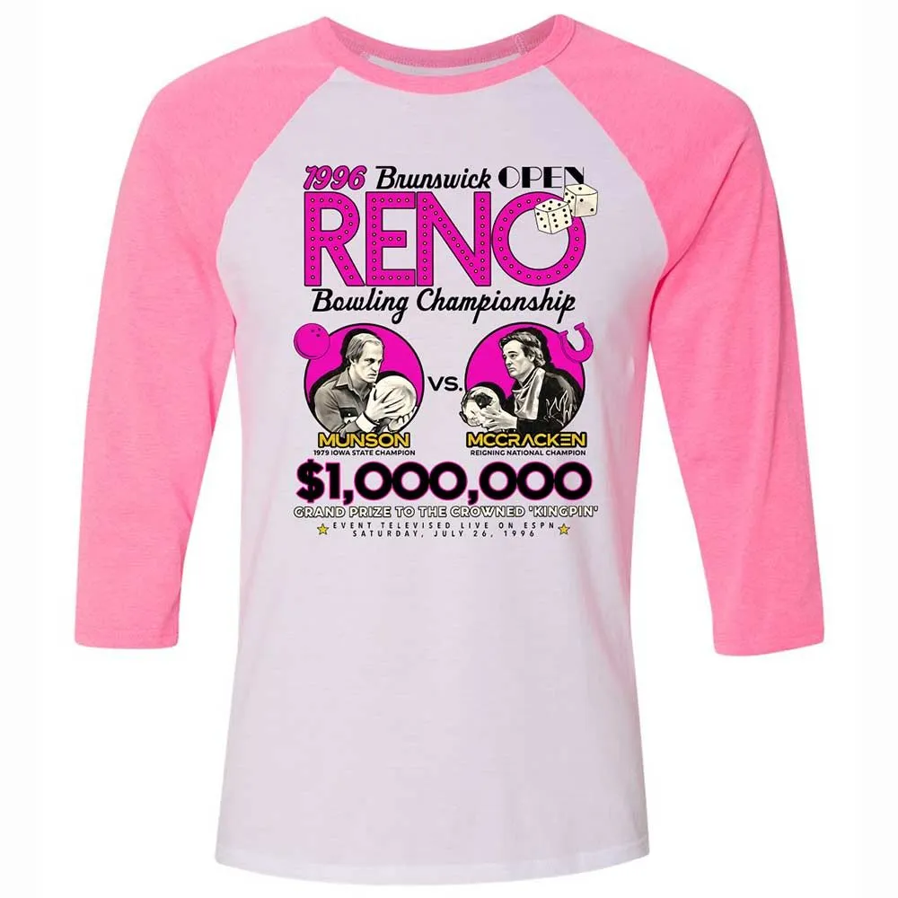 Unisex 3/4 Baseball Tee - Z3FS9VVB - White/Neon Pink - 12