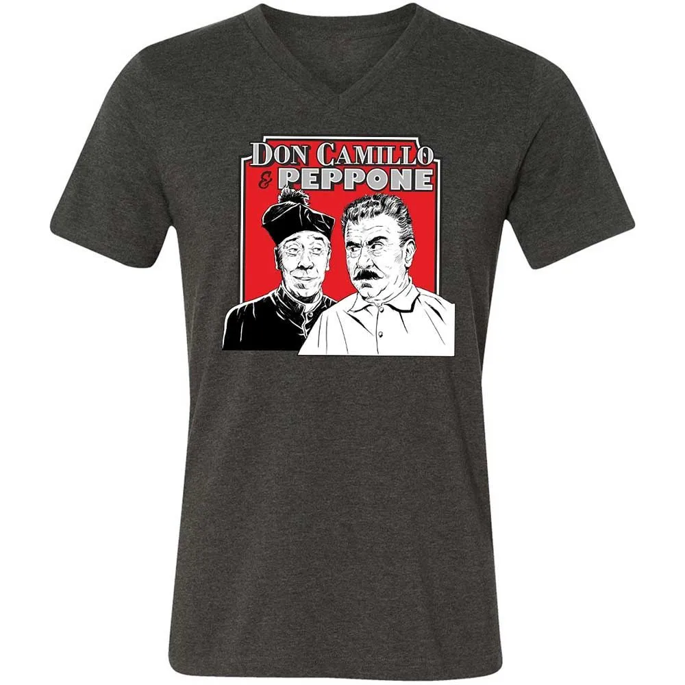 Unisex V-Neck T-Shirt - ELKB8KYS - Dark Grey Heather - 8