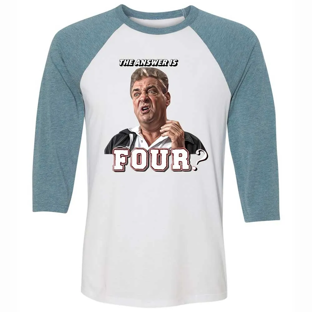 Unisex 3/4 Baseball Tee - 76XUDSHL - White/Denim - 3