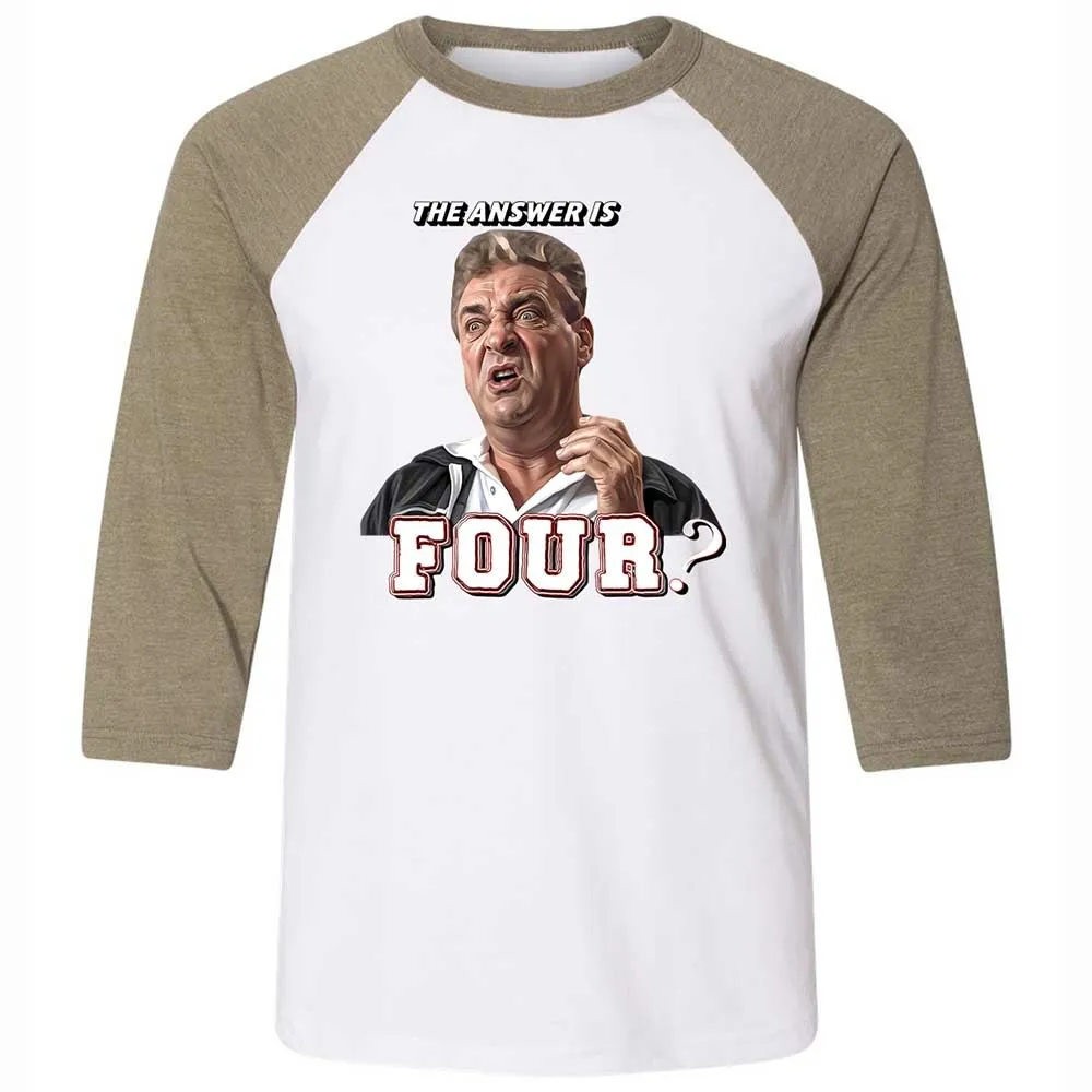 Unisex 3/4 Baseball Tee - 76XUDSHL - White/Heather Olive - 4