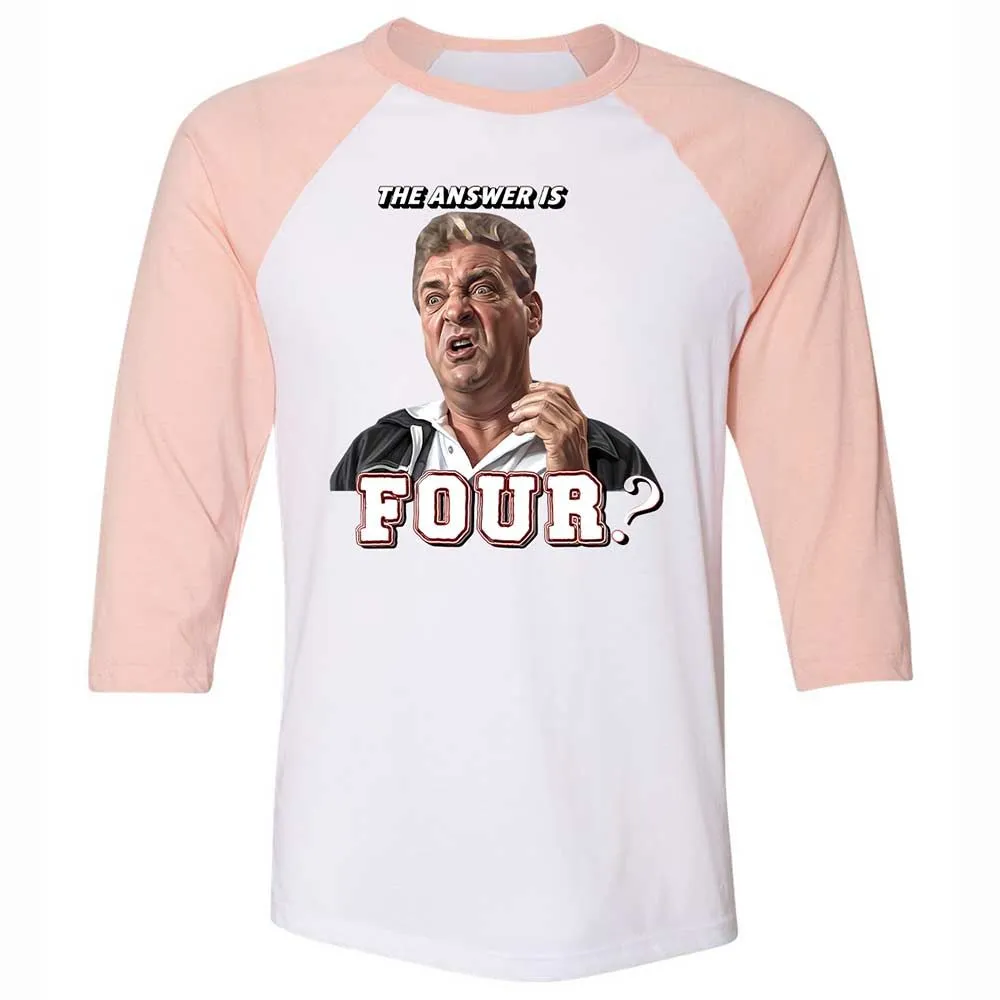 Unisex 3/4 Baseball Tee - 76XUDSHL - White/Heather Peach - 5