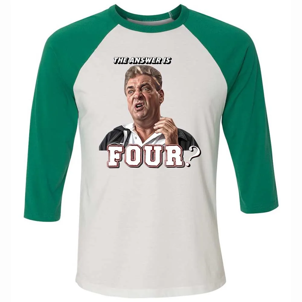 Unisex 3/4 Baseball Tee - 76XUDSHL - White/Kelly - 6