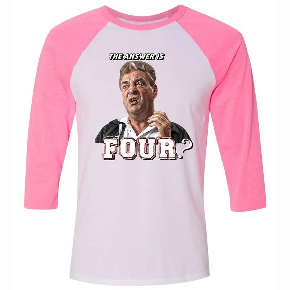 Unisex 3/4 Baseball Tee - 76XUDSHL - White/Neon Pink - 12