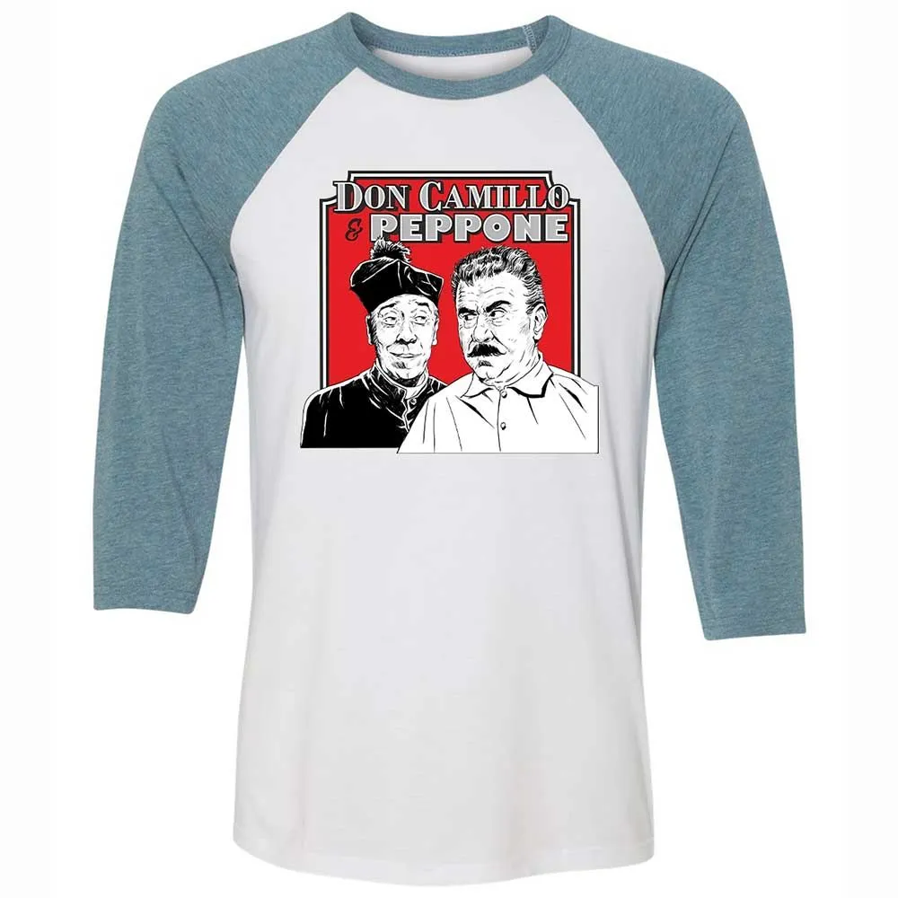 Unisex 3/4 Baseball Tee - QEGH2Y3D - White/Denim - 3