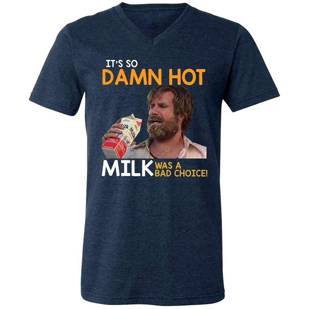 Unisex V-Neck T-Shirt - TZDVDHMY - Heather Navy - 3