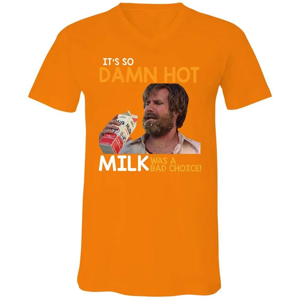 Unisex V-Neck T-Shirt - TZDVDHMY - Orange - 12