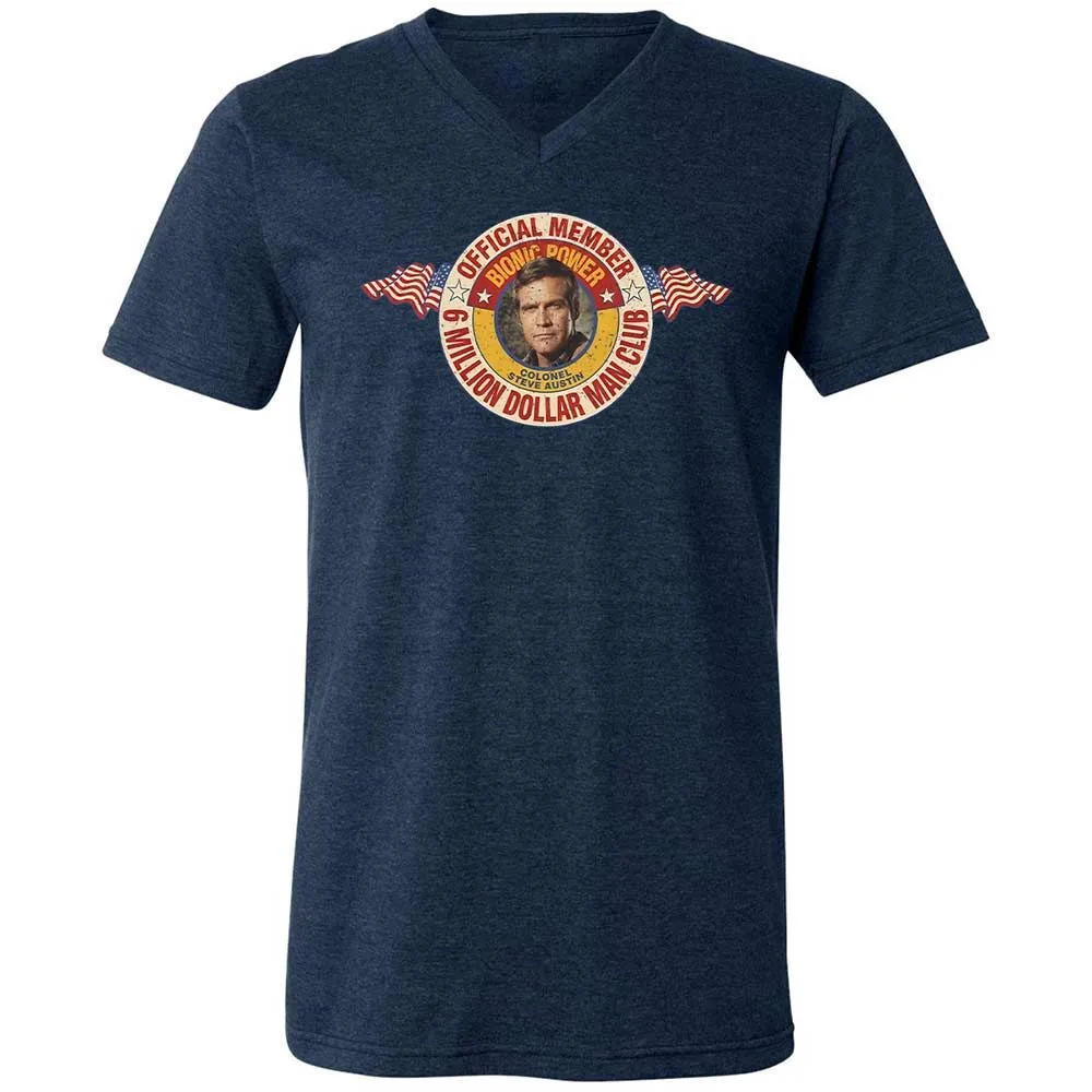 Unisex V-Neck T-Shirt - ER8ULAD9 - Heather Navy - 3