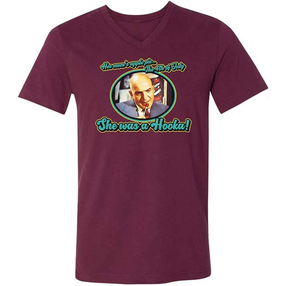 Unisex V-Neck T-Shirt - 1C95DFR7 - Maroon - 8