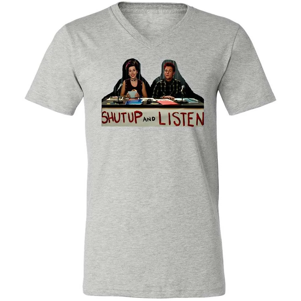Unisex V-Neck T-Shirt - E4R5B8YE - Athletic Heather - 2