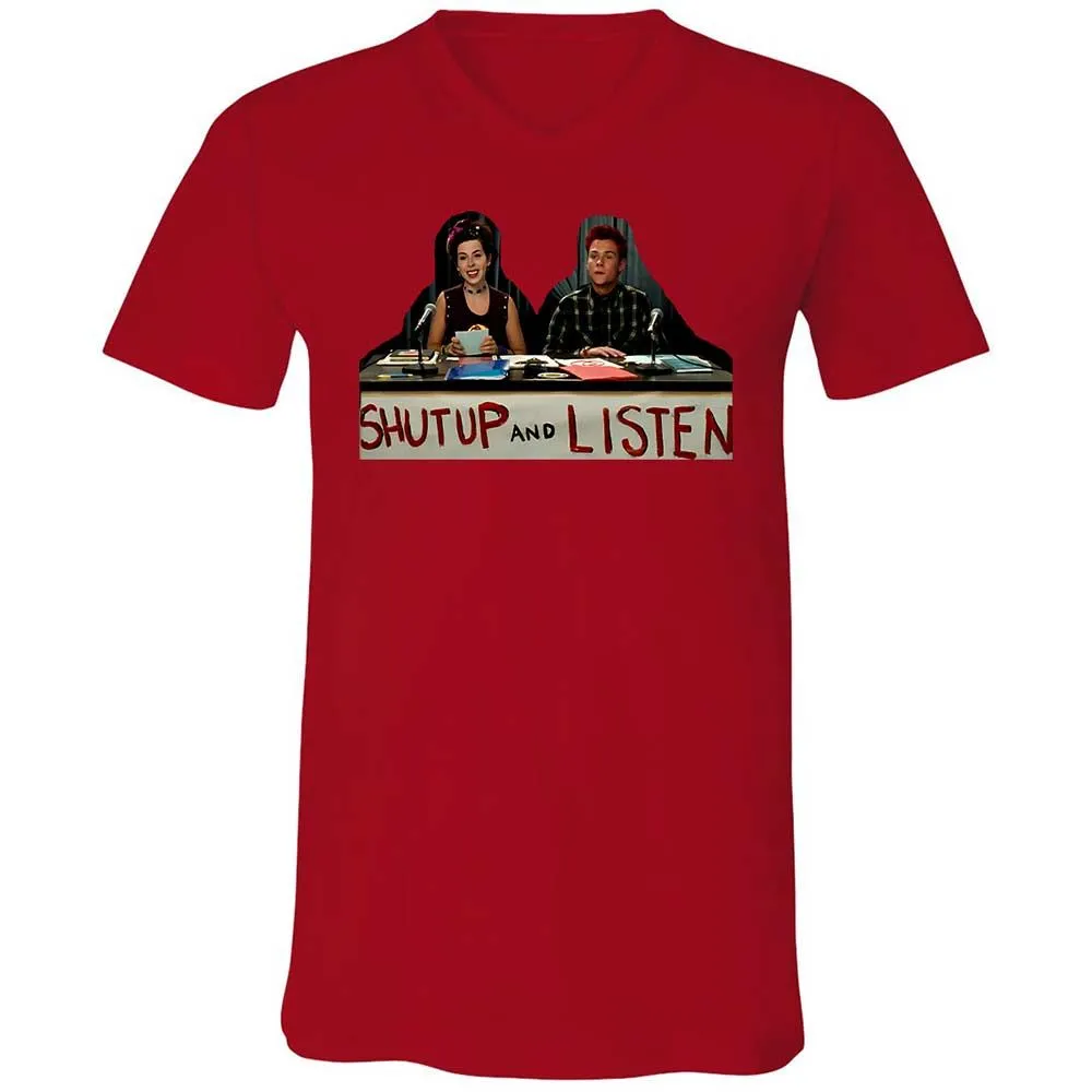 Unisex V-Neck T-Shirt - E4R5B8YE - Red - 5