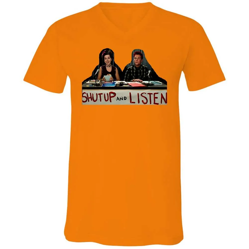 Unisex V-Neck T-Shirt - E4R5B8YE - Orange - 7