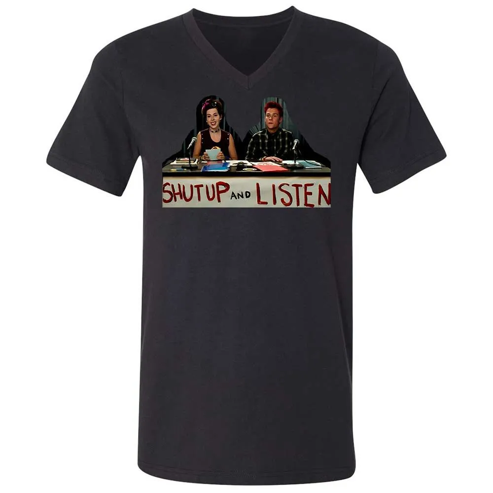 Unisex V-Neck T-Shirt - E4R5B8YE - Black - 11