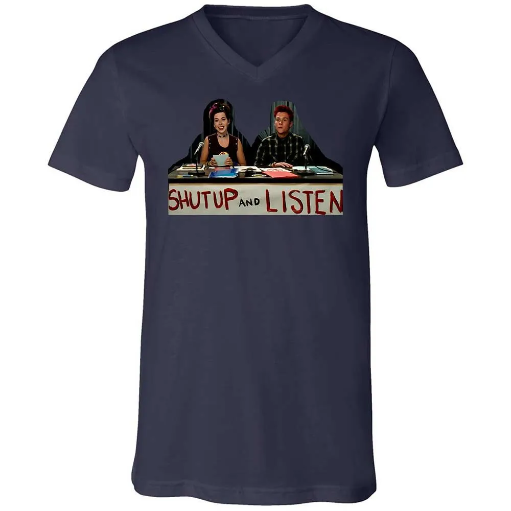 Unisex V-Neck T-Shirt - E4R5B8YE - Navy - 12
