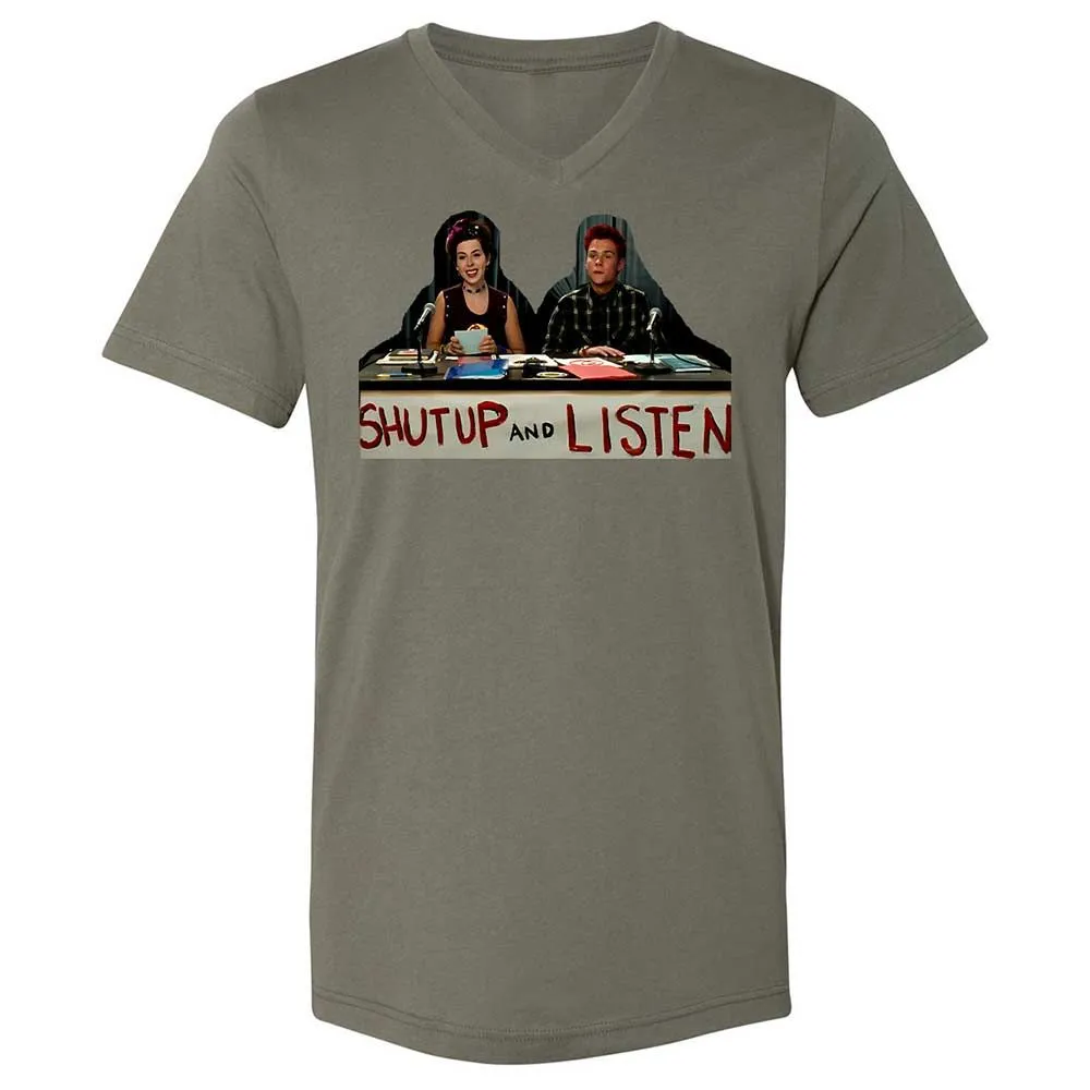 Unisex V-Neck T-Shirt - E4R5B8YE - Military Green - 15