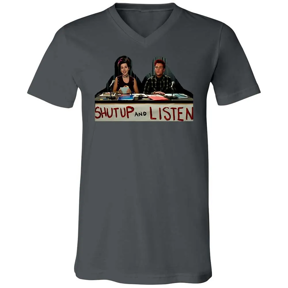 Unisex V-Neck T-Shirt - E4R5B8YE - Asphalt - 16