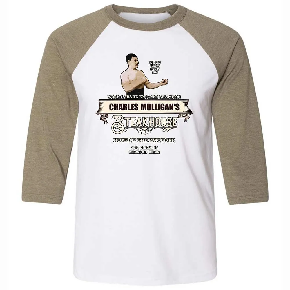 Unisex 3/4 Baseball Tee - M4SLX93K - White/Heather Olive - 4