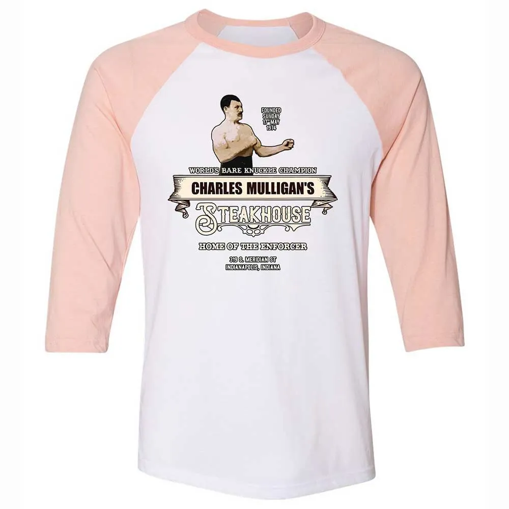 Unisex 3/4 Baseball Tee - M4SLX93K - White/Heather Peach - 5