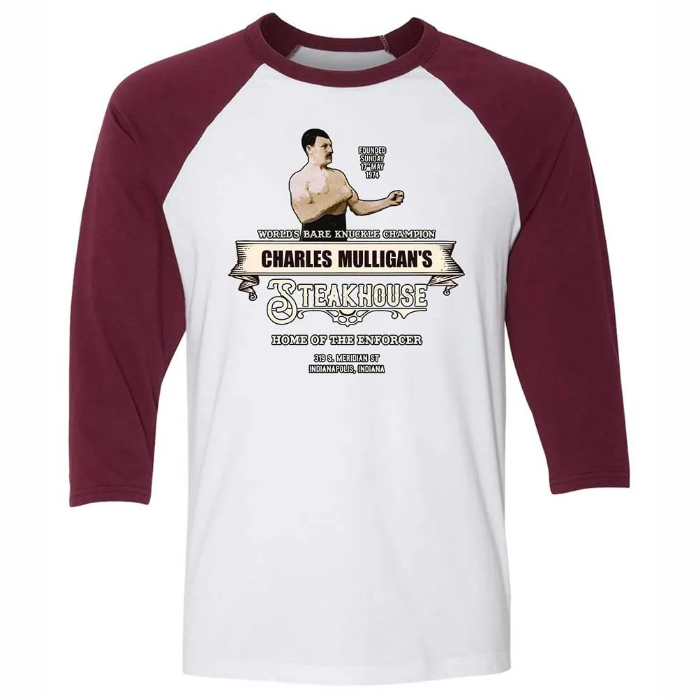 Unisex 3/4 Baseball Tee - M4SLX93K - White/Maroon - 7