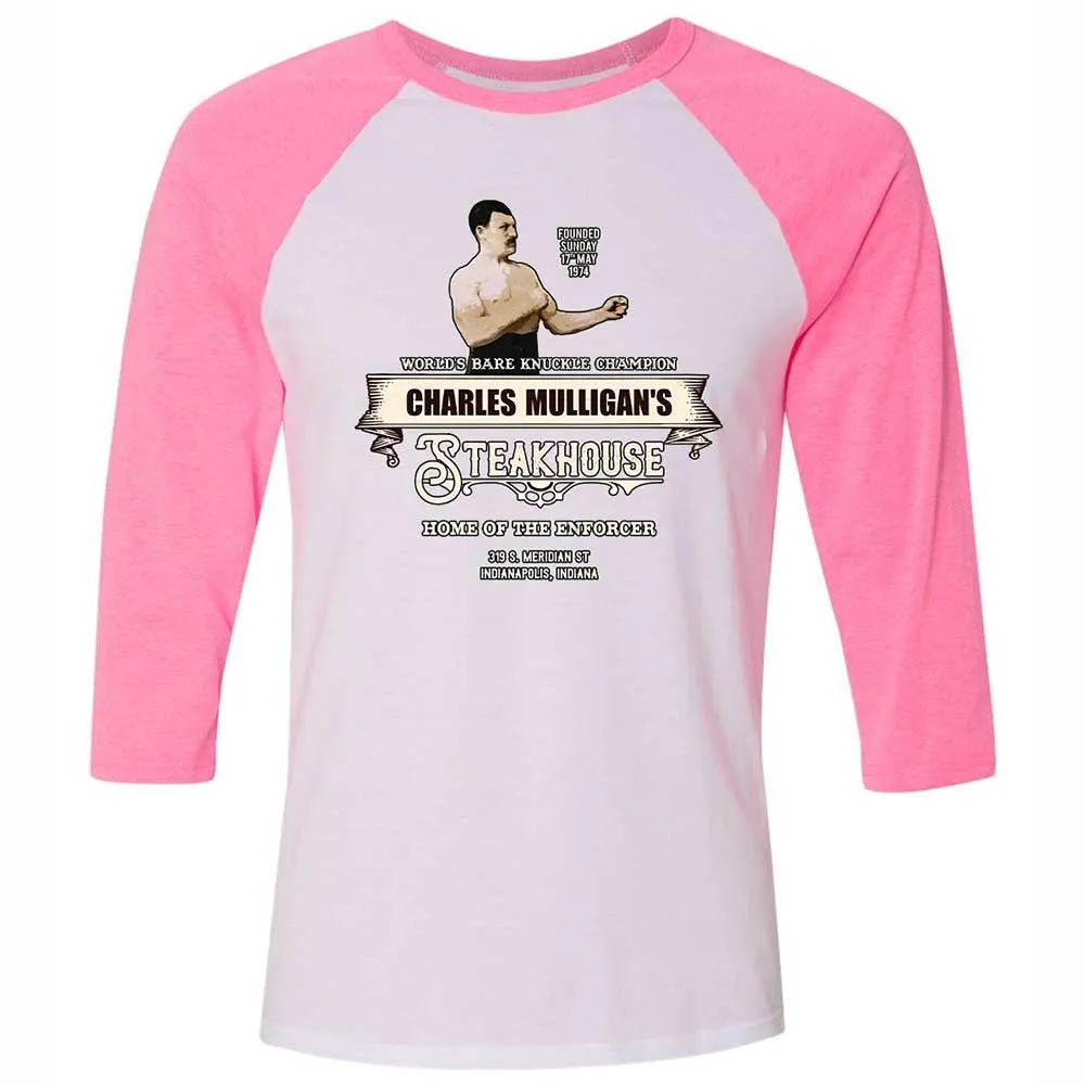 Unisex 3/4 Baseball Tee - M4SLX93K - White/Neon Pink - 12