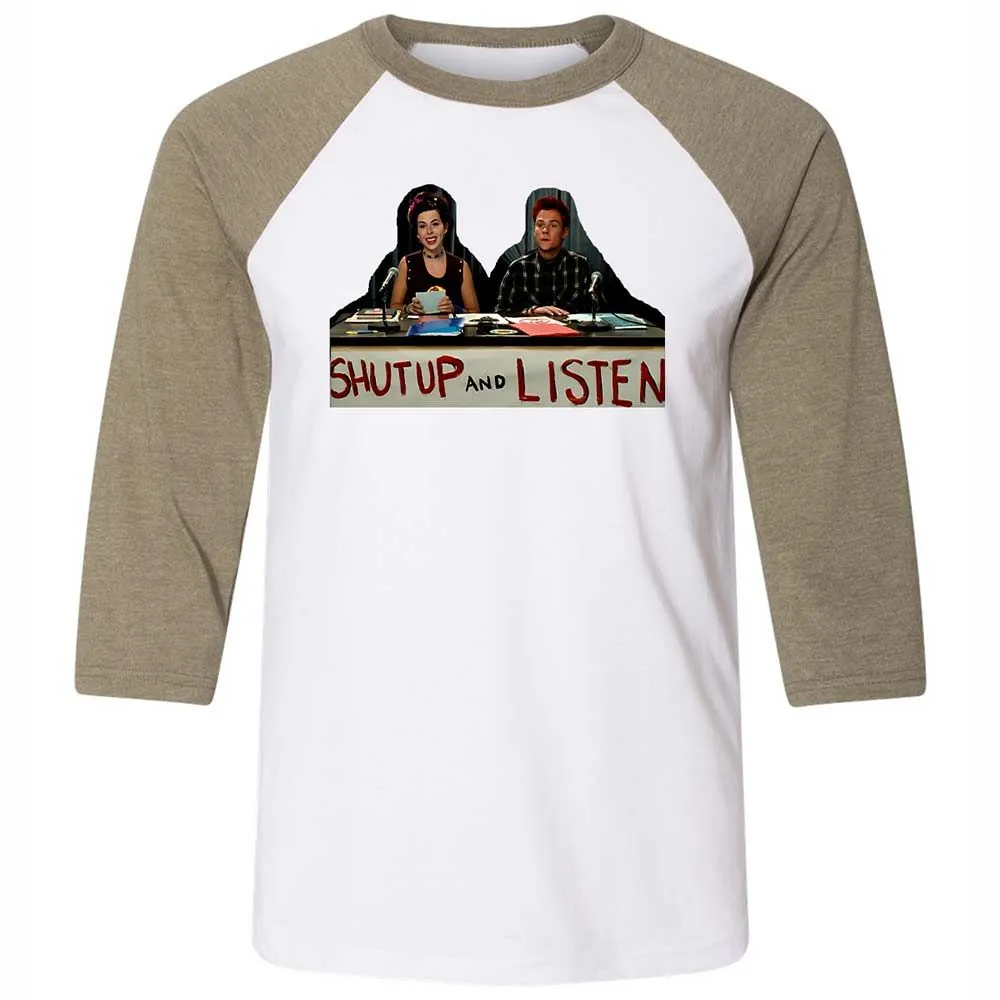 Unisex 3/4 Baseball Tee - QSFB98ZM - White/Heather Olive - 4