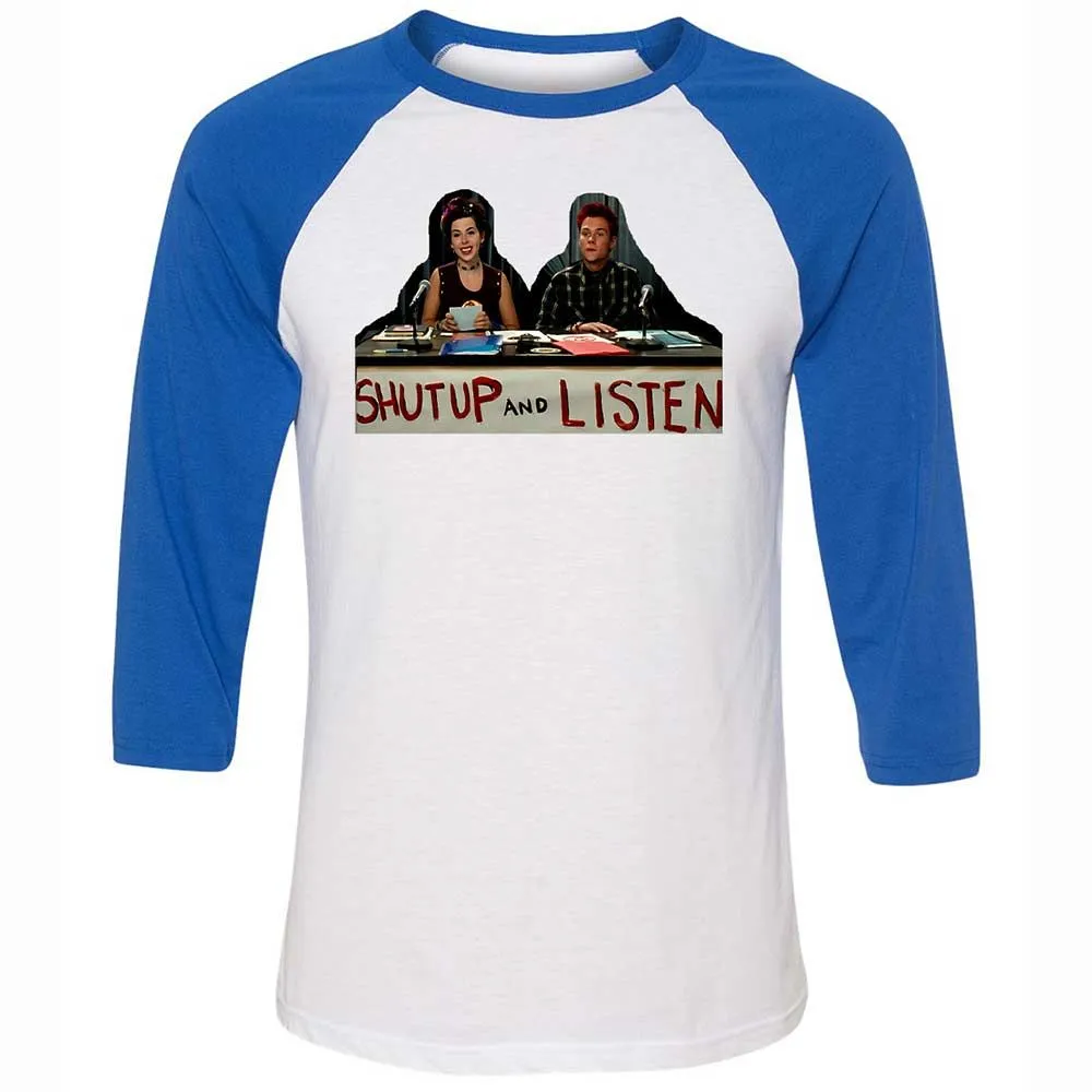 Unisex 3/4 Baseball Tee - QSFB98ZM - White/True Royal - 10