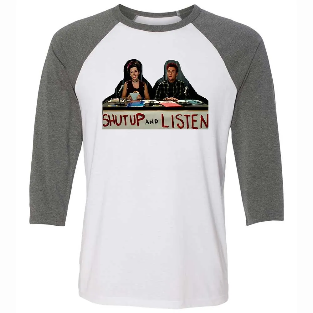 Unisex 3/4 Baseball Tee - QSFB98ZM - White/Deep Heather - 11