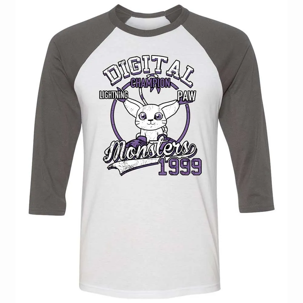 Unisex 3/4 Baseball Tee - SK8SPK4L - White/Asphalt - 2